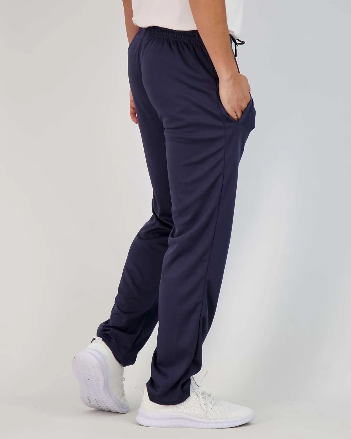 Real Essentials 3 Pack: Men's Mesh Athletic Gym Workout Lounge Open Bottom Sweatpants with Pockets (Available in Big & Tall)