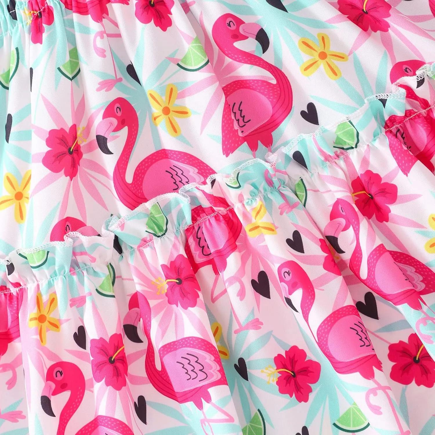 RETSUGO Little Girls Dresses Flutter Sleeve Casual Birthday Party Dress Toddler Kids Swing Twirly Summer Sundress 1-8 Years