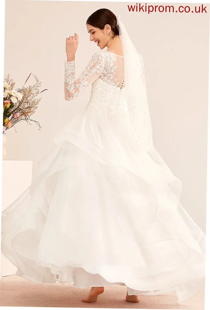 Sequins V-neck Floor-Length Lyric Dress Wedding Dresses Ball-Gown/Princess Wedding Beading With