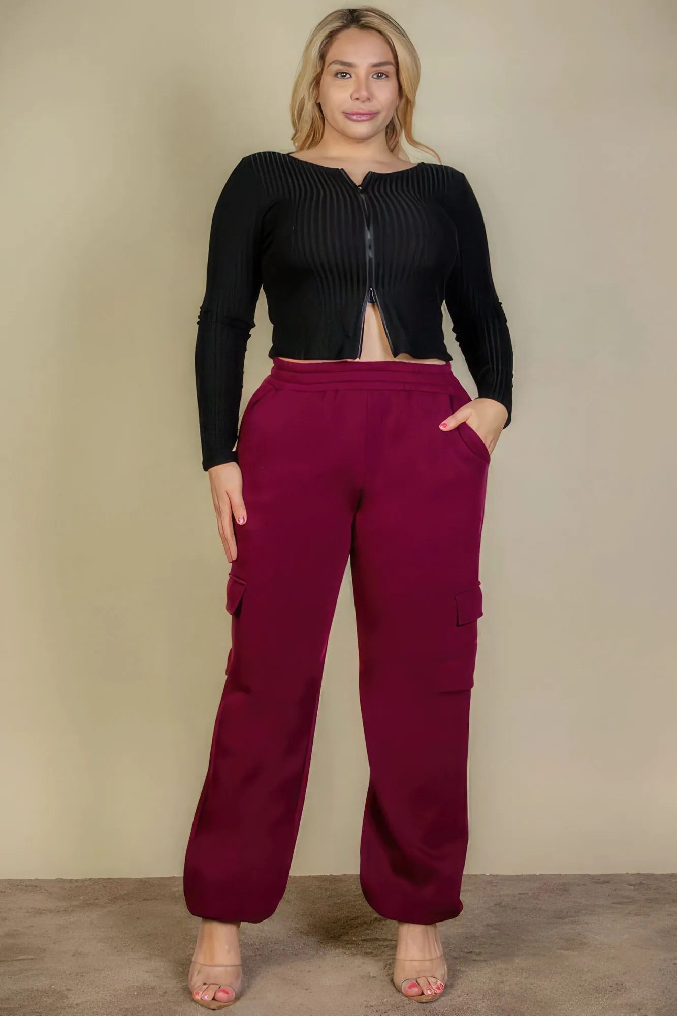 Side Pocket Drawstring Waist Sweatpants