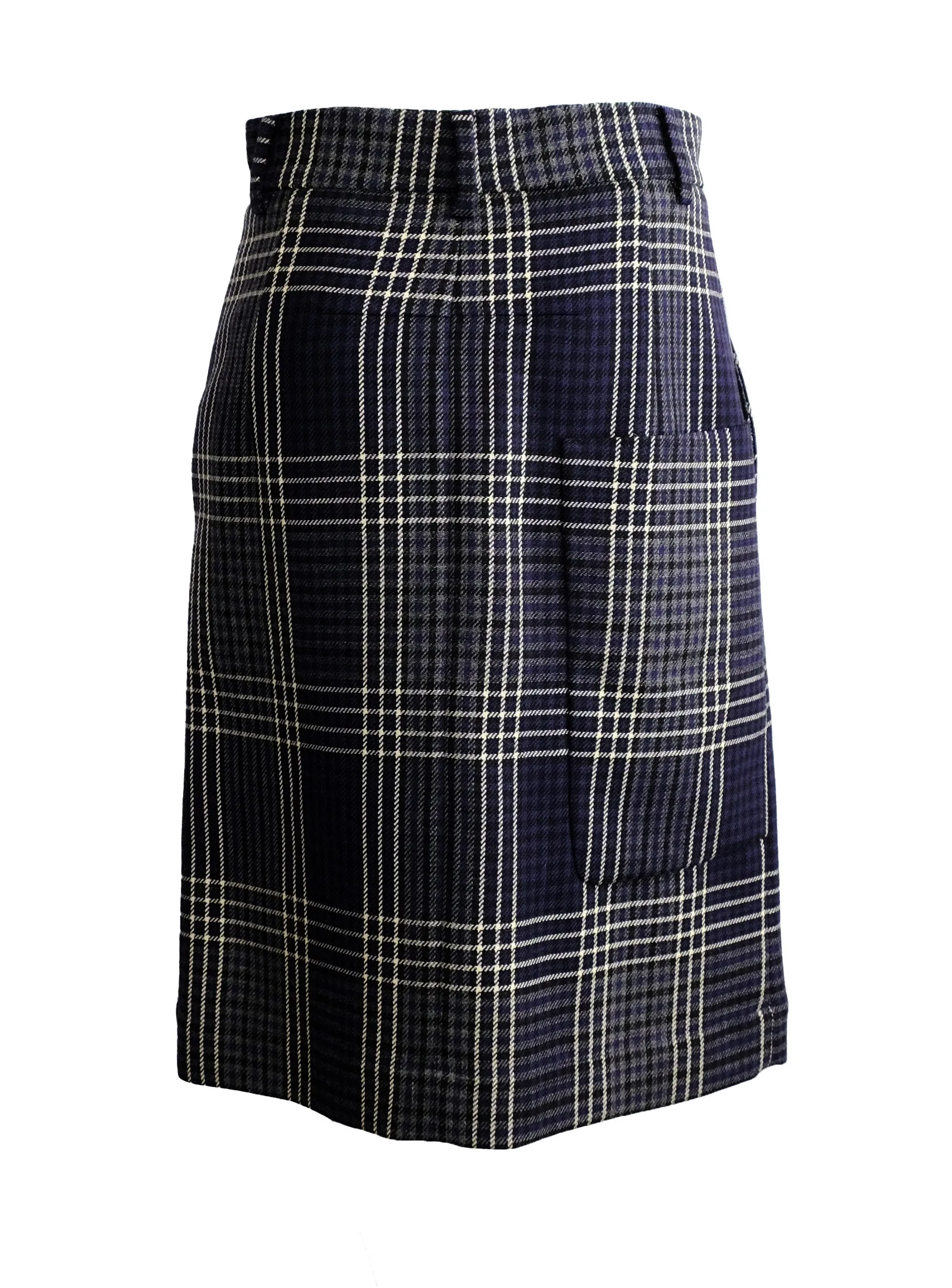 Sofie D'Hoore Navy Tweed Tailored Skirt, UK10