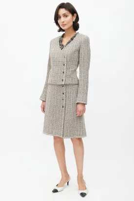 Spring 2003 Black & Cream Tweed Skirt Suit