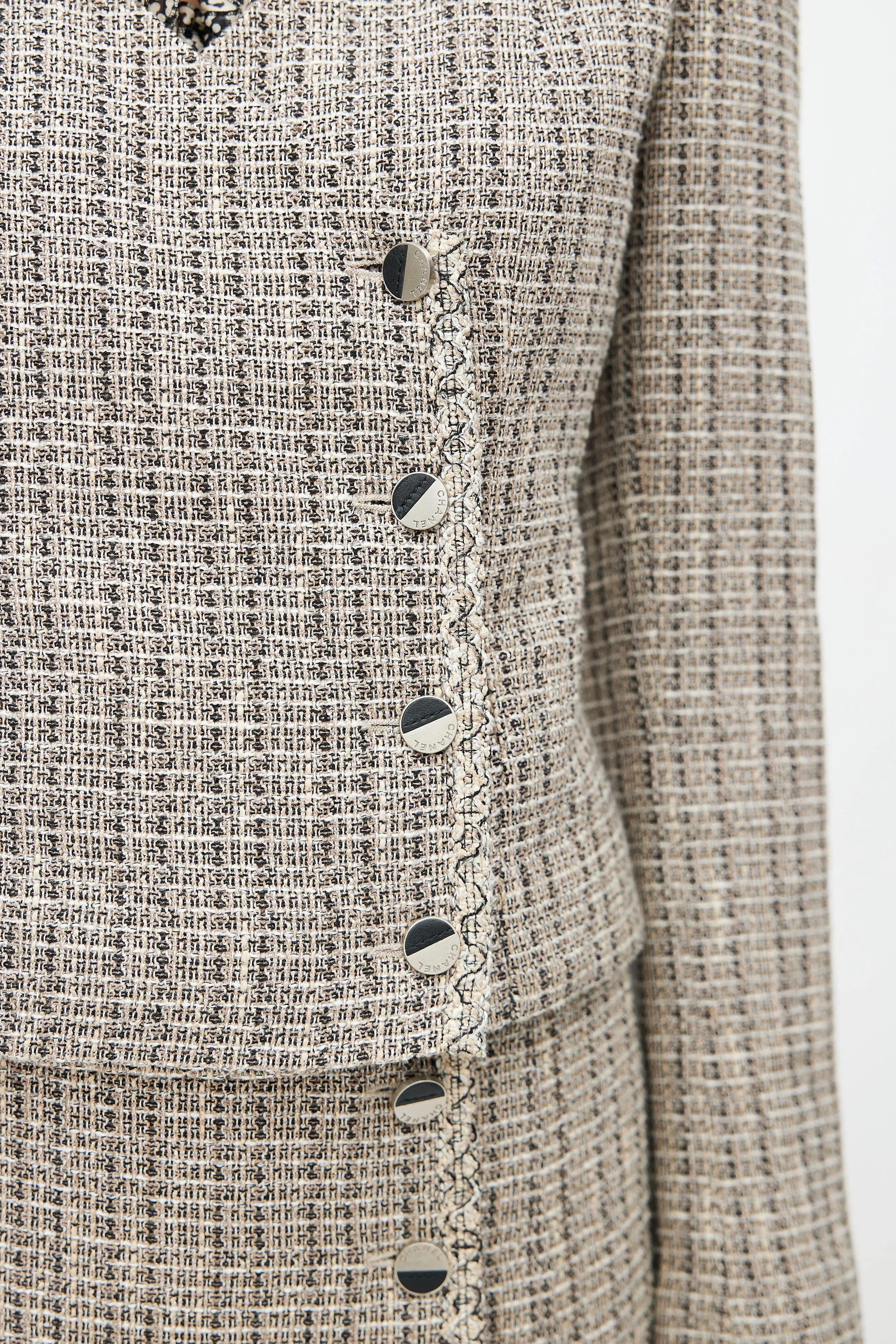 Spring 2003 Black & Cream Tweed Skirt Suit