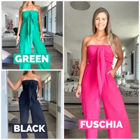 STRAPLESS GAUZE JUMPSUIT