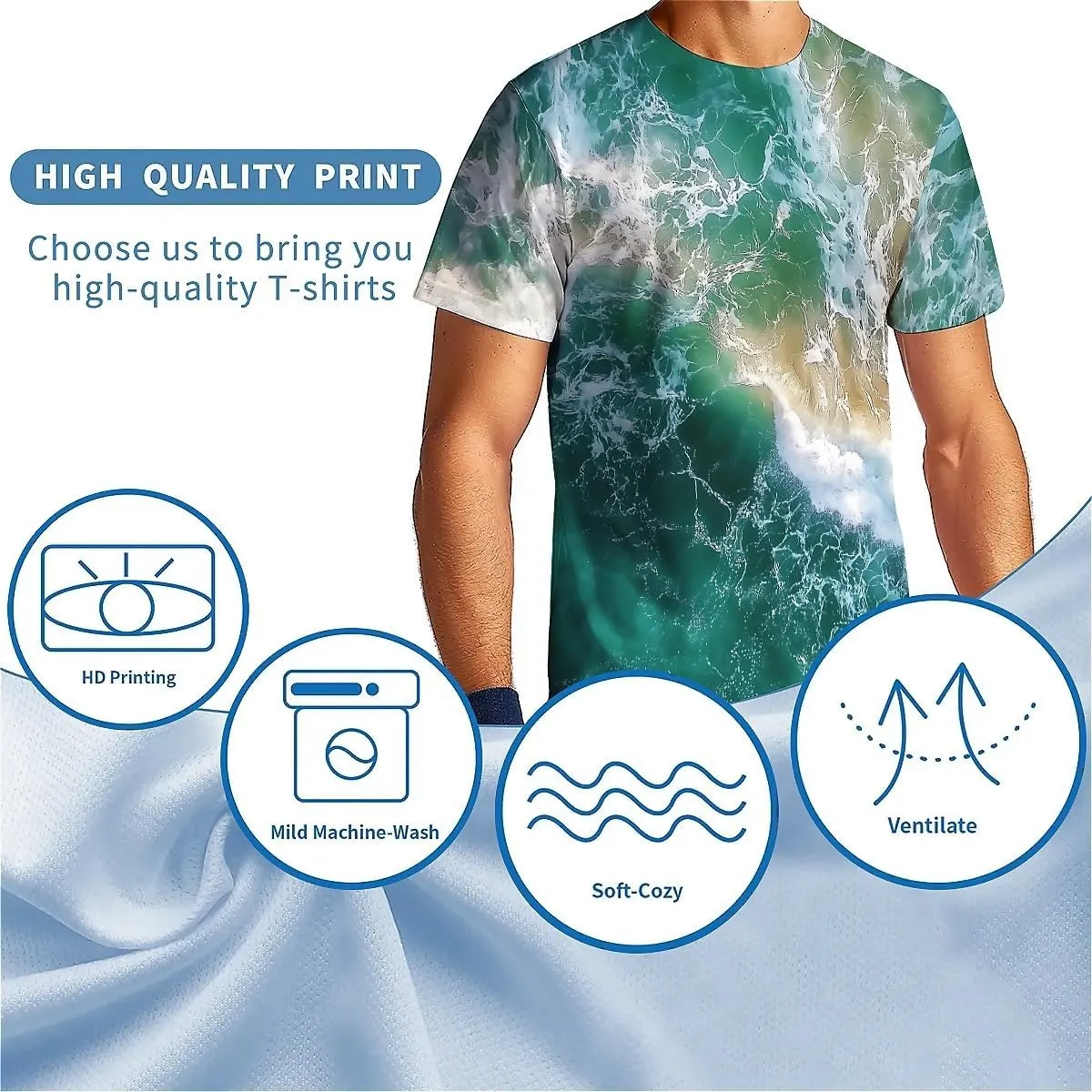 T-Shirts for Men Boys Unisex 3D Printed Shirts Short Sleeve Graphic Tees Shirt