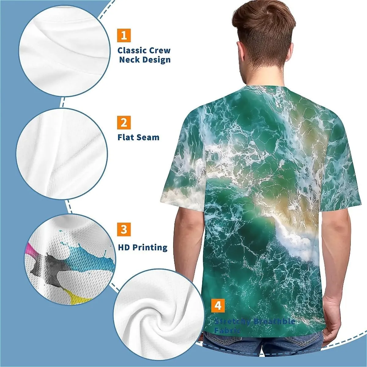 T-Shirts for Men Boys Unisex 3D Printed Shirts Short Sleeve Graphic Tees Shirt