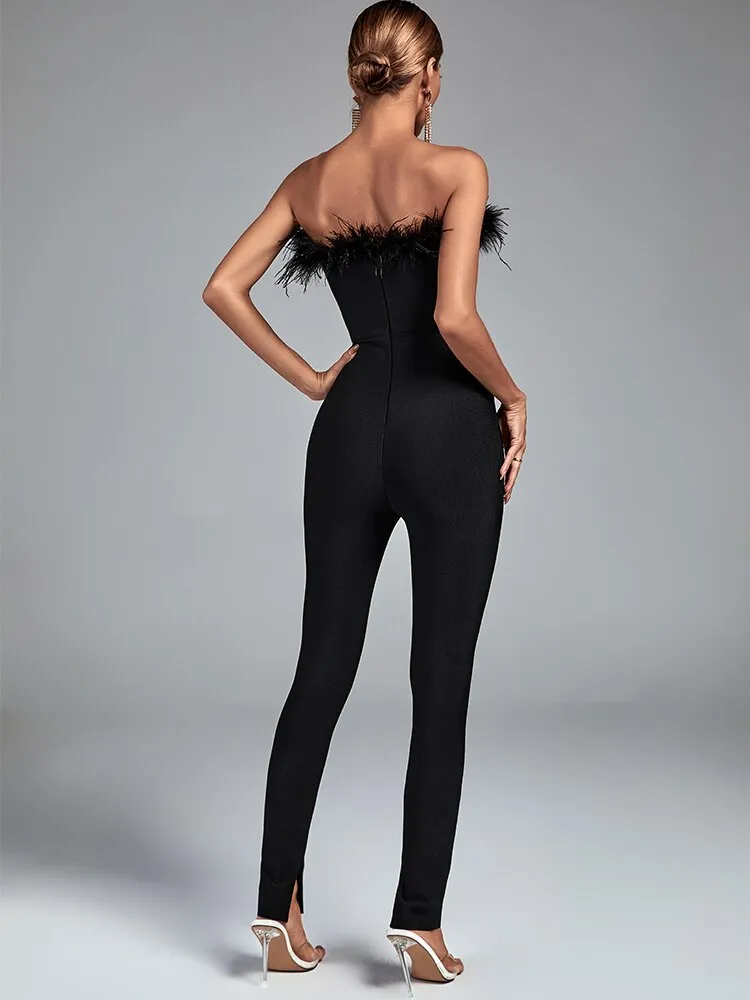 THE AURELIA | FEATHER JUMPSUIT