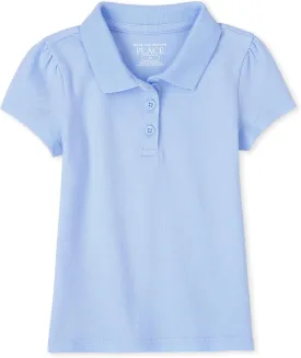 The Children's Place Baby Girls' and Toddler Short Sleeve Pique Polo