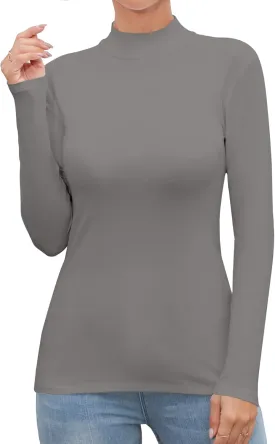 UNTYHOTS Women Mock Turtleneck Long Sleeve T Shirt Top Clothing