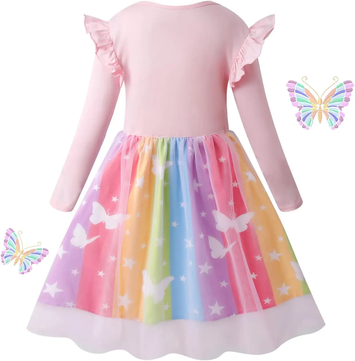 VASCHY Cute Girls Casual Autumn Spring Long-Sleeve Outfit, Toddler/Big Kid Girls Clothing Size 3-10T