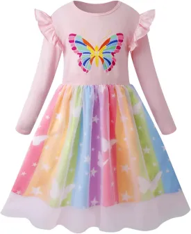 VASCHY Cute Girls Casual Autumn Spring Long-Sleeve Outfit, Toddler/Big Kid Girls Clothing Size 3-10T