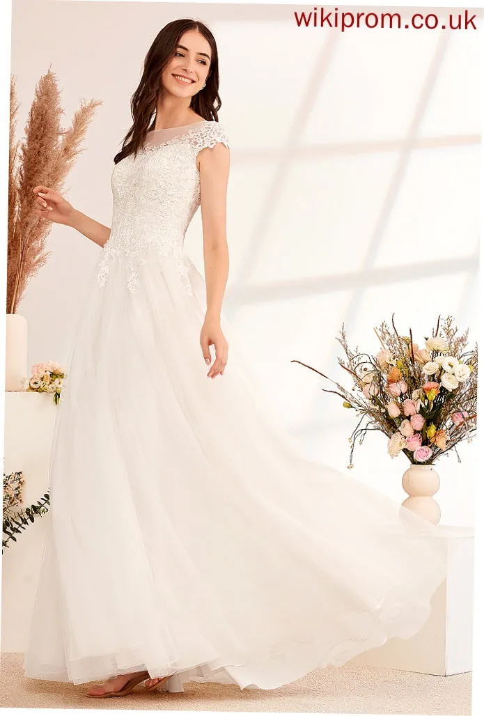 Wedding Dresses Illusion Lace Dress Floor-Length Ball-Gown/Princess With Yesenia Wedding