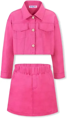 WELAKEN Denim Skirt Sets for Girls Kids & Teen (Jean Jacket   Mini Skirts) II Girl's Clothing Sets