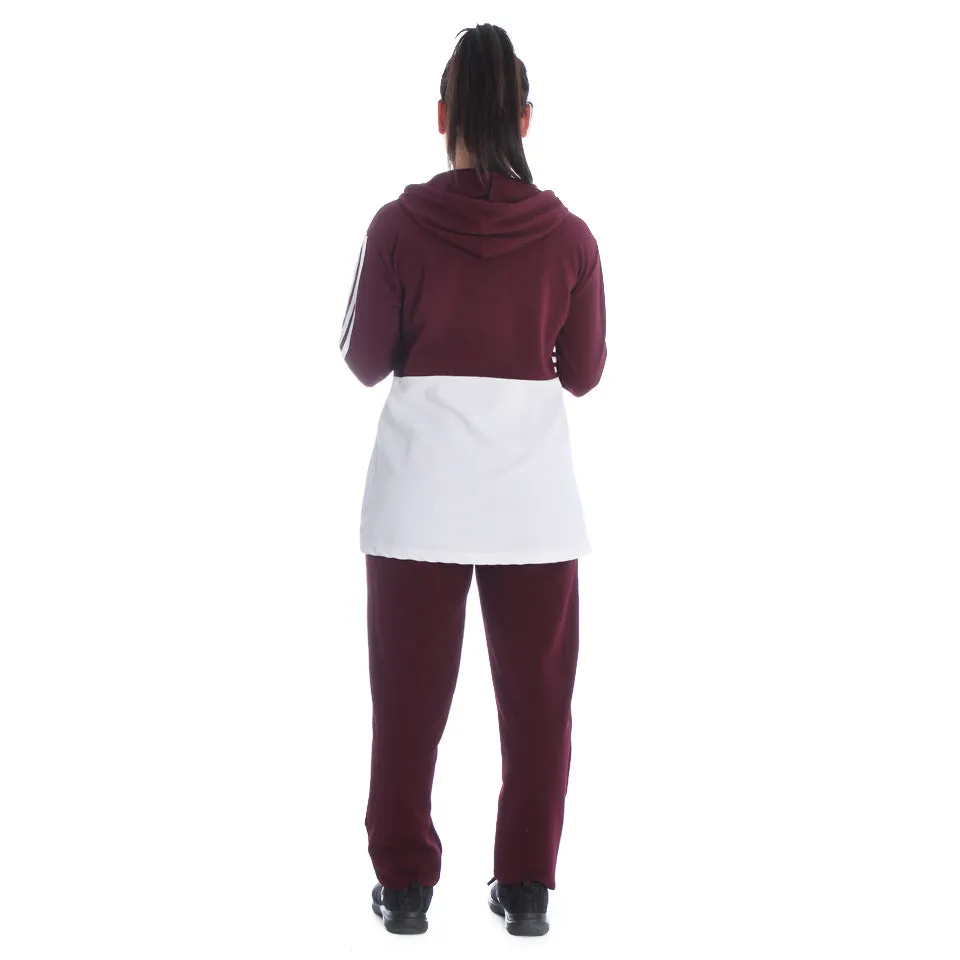 Women's 2 Pcs Sports Set Hooded Long Sleeve -7095