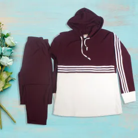 Women's 2 Pcs Sports Set Hooded Long Sleeve -7095