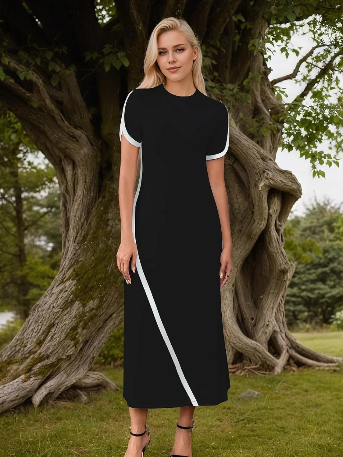 Women's 2025 Summer Formal Dresses Elegant Evening Party Cocktail Sexy Ruched Wedding Guest Maxi Dress