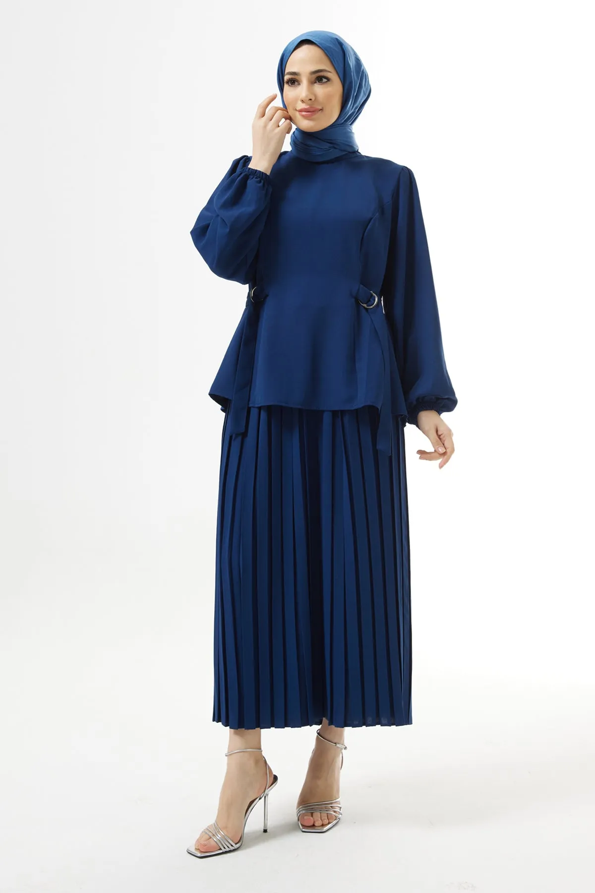 ZRF Women Pleated Skirt Suit - Indigo - Palaió Fáliro